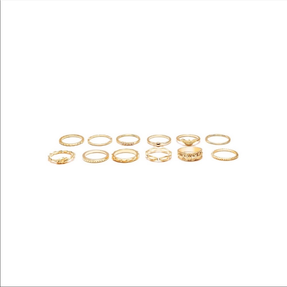 $15 SALE🌟 12 gold midi rings set boho - Picture 2 of 2